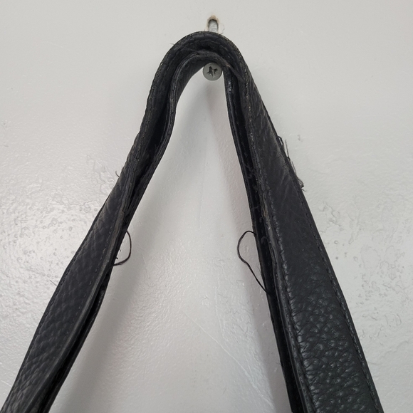 Michael Kors MK Black Pebbled Leather Shoulder Bag Purse Gold Designer Large - Picture 3 of 14